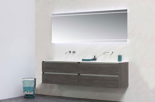 知识产权Bathroom basin, white rectangular, light